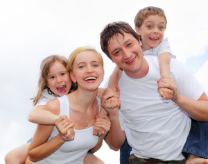 Happiness family with two children